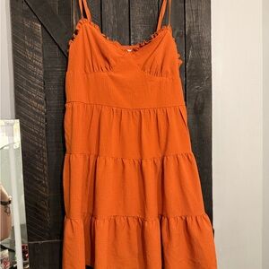 Orange Tiered Dress